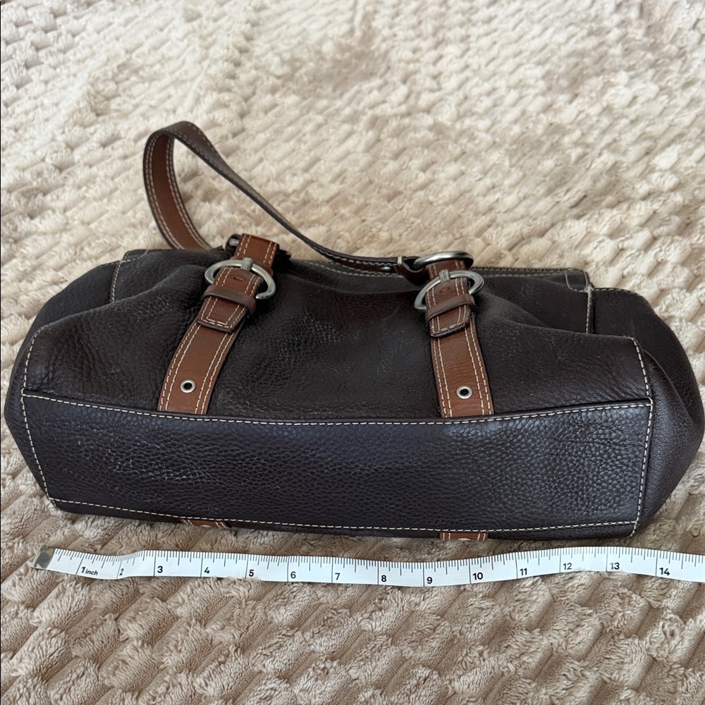 Coach Dark Brown Leather Shoulder Bag - Picture 7 of 10